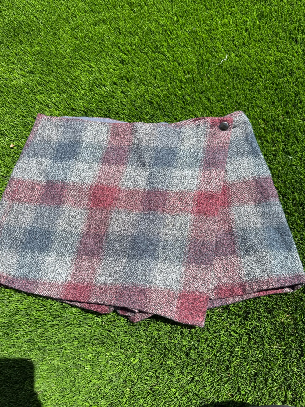 Free people Plaid Wool Blend Wrap skirt skirt in Blue and Burgundy